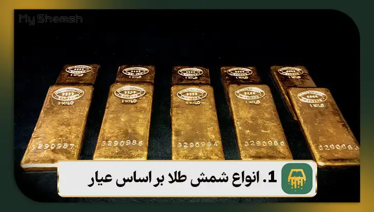 انواع شمش طلا بر اساس عیار